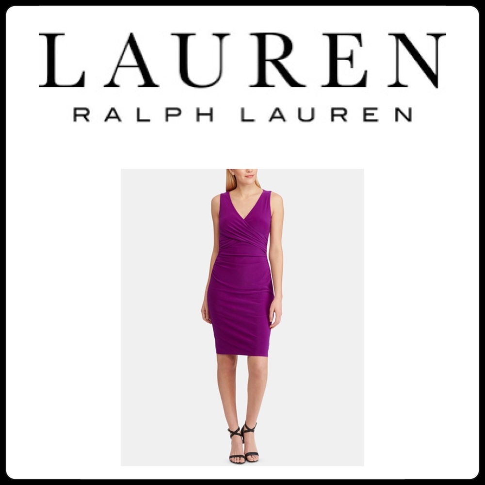 SOLD!! RALPH LAUREN FAUX WRAP DRESS VIVID VIOLET || 8